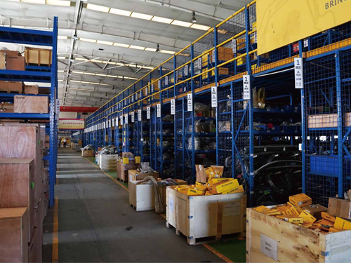a corner of the warehouse